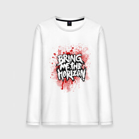 Мужской лонгслив хлопок с принтом Bring me the horizon blood out , 100% хлопок |  | bmth | rock | кровь