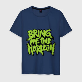 Мужская футболка хлопок с принтом Bring me the horizon green , 100% хлопок | прямой крой, круглый вырез горловины, длина до линии бедер, слегка спущенное плечо. | bmth | bring me the horizon | hardcore | kubana 2014 | rock | дэткор | музыка | рок | рок группы