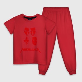 Детская пижама хлопок с принтом Metallica kvartet , 100% хлопок |  брюки и футболка прямого кроя, без карманов, на брюках мягкая резинка на поясе и по низу штанин
 | металлика