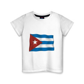 Детская футболка хлопок с принтом Куба флаг , 100% хлопок | круглый вырез горловины, полуприлегающий силуэт, длина до линии бедер | cuba | куба | куба афиша | кубинский флаг | республика куба | флаг | флаг кубы | флаги