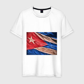 Мужская футболка хлопок с принтом Куба флаг олд , 100% хлопок | прямой крой, круглый вырез горловины, длина до линии бедер, слегка спущенное плечо. | cuba | куба | куба афиша | куба олд | кубинский флаг | олд | республика куба | флаг | флаг куба олд | флаг кубы | флаг олд | флаги
