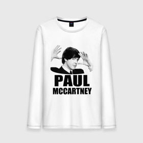 Мужской лонгслив хлопок с принтом Paul McCartney (Пол МакКартни) , 100% хлопок |  | beatles | mccartney | the beatles | битлз | битлс | битлы | маккартни
