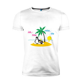Мужская футболка премиум с принтом Linux life , 92% хлопок, 8% лайкра | приталенный силуэт, круглый вырез ворота, длина до линии бедра, короткий рукав | Тематика изображения на принте: linux | linux life | линукс | пингвины linux | пингвины люникс | прикольные