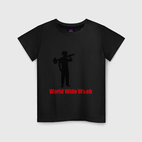 Детская футболка хлопок с принтом World Wide Wъeb , 100% хлопок | круглый вырез горловины, полуприлегающий силуэт, длина до линии бедер | 