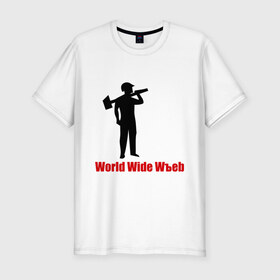Мужская футболка премиум с принтом World Wide Wъeb , 92% хлопок, 8% лайкра | приталенный силуэт, круглый вырез ворота, длина до линии бедра, короткий рукав | Тематика изображения на принте: 