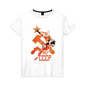 Женская футболка хлопок с принтом Cosmo (2) , 100% хлопок | прямой крой, круглый вырез горловины, длина до линии бедер, слегка спущенное плечо | звезда | коммунизм | серп и молот | советский | социализм | союз | ссср