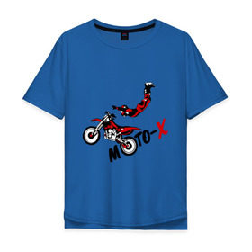 Мужская футболка хлопок Oversize с принтом Moto-X , 100% хлопок | свободный крой, круглый ворот, “спинка” длиннее передней части | extrim | moto | moto x | байк | велоспорт | мото | мотоспорт | экстрим