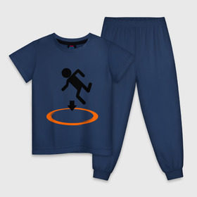 Детская пижама хлопок с принтом Portal (Портал) , 100% хлопок |  брюки и футболка прямого кроя, без карманов, на брюках мягкая резинка на поясе и по низу штанин
 | portal | игра | игры | компьютерные игры | портал