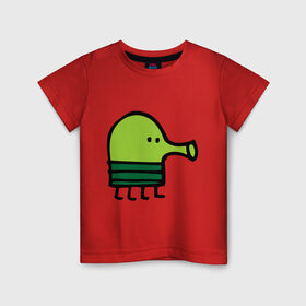 Детская футболка хлопок с принтом doodle jump , 100% хлопок | круглый вырез горловины, полуприлегающий силуэт, длина до линии бедер | дудл джамп