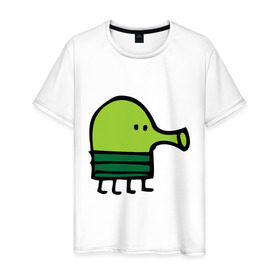 Мужская футболка хлопок с принтом doodle jump , 100% хлопок | прямой крой, круглый вырез горловины, длина до линии бедер, слегка спущенное плечо. | дудл джамп