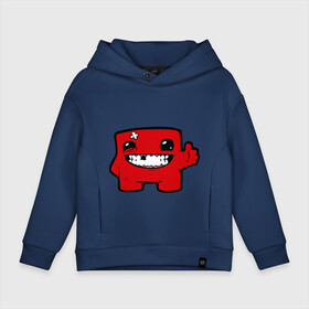 Детское худи Oversize хлопок с принтом Super Meat Boy , френч-терри — 70% хлопок, 30% полиэстер. Мягкий теплый начес внутри —100% хлопок | боковые карманы, эластичные манжеты и нижняя кромка, капюшон на магнитной кнопке | meatboy