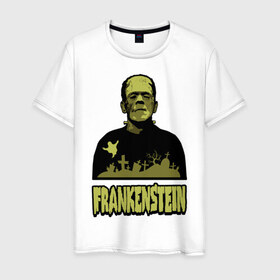 Мужская футболка хлопок с принтом Франкенштейн (1) , 100% хлопок | прямой крой, круглый вырез горловины, длина до линии бедер, слегка спущенное плечо. | frankenstein | монстр | франкенштейн | чудище | чудовище