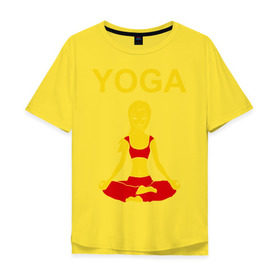 Мужская футболка хлопок Oversize с принтом yoga , 100% хлопок | свободный крой, круглый ворот, “спинка” длиннее передней части | yoga | девушка | здоровый образ жизни | зож | йога | кундалини | медитация | фитнес