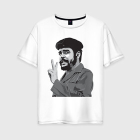 Женская футболка хлопок Oversize с принтом Peace Che Guevara , 100% хлопок | свободный крой, круглый ворот, спущенный рукав, длина до линии бедер
 | че гевара