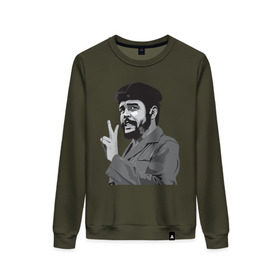 Женский свитшот хлопок с принтом Peace Che Guevara , 100% хлопок | прямой крой, круглый вырез, на манжетах и по низу широкая трикотажная резинка  | че гевара
