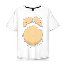 Мужская футболка хлопок Oversize с принтом Пивной живот , 100% хлопок | свободный крой, круглый ворот, “спинка” длиннее передней части | р рванная