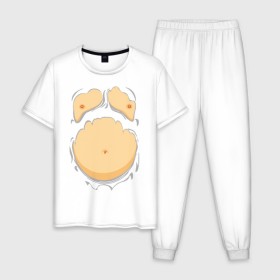 Мужская пижама хлопок с принтом Пивной живот , 100% хлопок | брюки и футболка прямого кроя, без карманов, на брюках мягкая резинка на поясе и по низу штанин
 | Тематика изображения на принте: р рванная