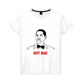 Женская футболка хлопок с принтом Барак Обама троль , 100% хлопок | прямой крой, круглый вырез горловины, длина до линии бедер, слегка спущенное плечо | обама