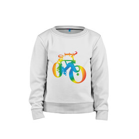 Детский свитшот хлопок с принтом Велобуквы полноцвет , 100% хлопок | круглый вырез горловины, эластичные манжеты, пояс и воротник | алфавит | буквы | велосипед