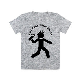 Детская футболка хлопок с принтом DIY punk hardcore , 100% хлопок | круглый вырез горловины, полуприлегающий силуэт, длина до линии бедер | Тематика изображения на принте: 