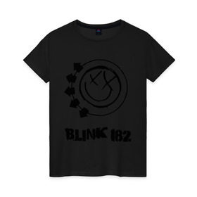 Женская футболка хлопок с принтом Blink 182 , 100% хлопок | прямой крой, круглый вырез горловины, длина до линии бедер, слегка спущенное плечо | heavy metal | metal | muse | rock | trash metal | альтернатива | блинк | квартет | лица | метал | рок | рок группа | рок группы | трэш метал | хеви метал