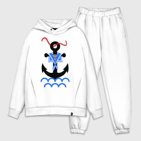Мужской костюм хлопок OVERSIZE с принтом морской якорь ,  |  | волны | канат | капитан | катер | корабль | море | моряк | плавание | порт | пристань | река | судоходный | тельняшка