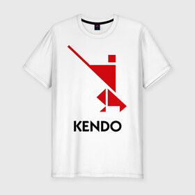 Мужская футболка премиум с принтом Кендо лого , 92% хлопок, 8% лайкра | приталенный силуэт, круглый вырез ворота, длина до линии бедра, короткий рукав | Тематика изображения на принте: 