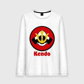 Мужской лонгслив хлопок с принтом Кендо эмблема , 100% хлопок |  | kendo | russia | борьба | восточные | единоборства | самурайский | спорт | фехтование