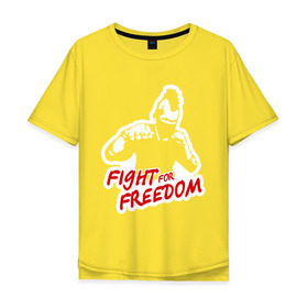 Мужская футболка хлопок Oversize с принтом Fight for freedom (Hardcore Punk) , 100% хлопок | свободный крой, круглый ворот, “спинка” длиннее передней части | fight for freedom | freedom | hardcore | hardcore punk | борец за свободу | панк | свобода | фридом