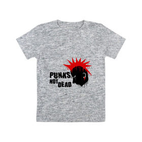 Детская футболка хлопок с принтом Punks not dead (1) , 100% хлопок | круглый вырез горловины, полуприлегающий силуэт, длина до линии бедер | Тематика изображения на принте: punks | панк | панк не умрет | стиль панк