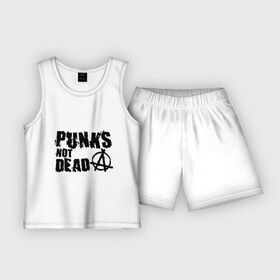 Детская пижама с шортами хлопок с принтом Punks not dead (2) ,  |  | punks | анархия | панк | панк не умрет | стиль панк