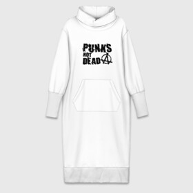 Платье удлиненное хлопок с принтом Punks not dead (2) ,  |  | punks | анархия | панк | панк не умрет | стиль панк