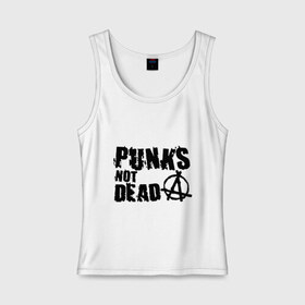 Женская майка хлопок с принтом Punks not dead (2) , 95% хлопок, 5% эластан |  | punks | анархия | панк | панк не умрет | стиль панк