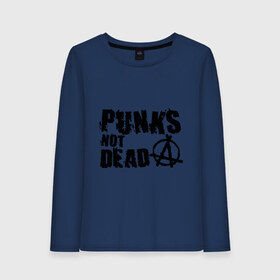Женский лонгслив хлопок с принтом Punks not dead (2) , 100% хлопок |  | punks | анархия | панк | панк не умрет | стиль панк