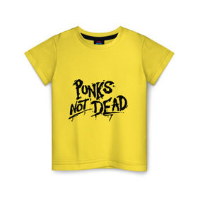 Детская футболка хлопок с принтом Punks not dead , 100% хлопок | круглый вырез горловины, полуприлегающий силуэт, длина до линии бедер | punks | панк | панк не умрет | стиль панк