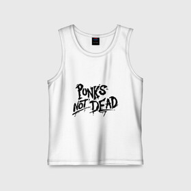 Детская майка хлопок с принтом Punks not dead ,  |  | punks | панк | панк не умрет | стиль панк