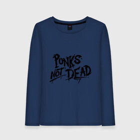 Женский лонгслив хлопок с принтом Punks not dead , 100% хлопок |  | punks | панк | панк не умрет | стиль панк