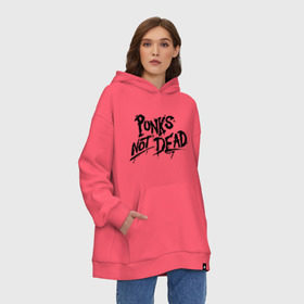 Худи SuperOversize хлопок с принтом Punks not dead , 70% хлопок, 30% полиэстер, мягкий начес внутри | карман-кенгуру, эластичная резинка на манжетах и по нижней кромке, двухслойный капюшон
 | punks | панк | панк не умрет | стиль панк