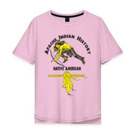 Мужская футболка хлопок Oversize с принтом Apache Indian History 3 , 100% хлопок | свободный крой, круглый ворот, “спинка” длиннее передней части | Тематика изображения на принте: american | native | америка | апачи | вождь | индеец | индейцы | исторический | история | коренные американцы | перья