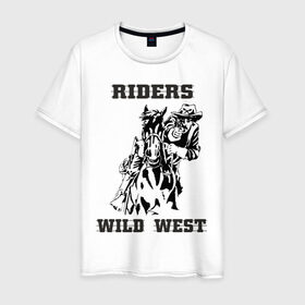 Мужская футболка хлопок с принтом riders wild west , 100% хлопок | прямой крой, круглый вырез горловины, длина до линии бедер, слегка спущенное плечо. | всадник | дикий запад | ездок | ковбой | лошадь | наездник | револьвер | стрелок | стрелять | техас