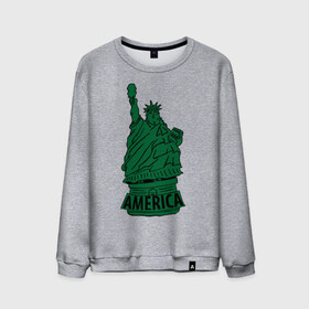 Мужской свитшот хлопок с принтом Америка (America) Толстая статуя свободы , 100% хлопок |  | new york | жирная | лишний вес | нью йорк | толстуха