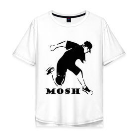 Мужская футболка хлопок Oversize с принтом Mosh , 100% хлопок | свободный крой, круглый ворот, “спинка” длиннее передней части | hardcore | mosh | мош | силуэт | хард
