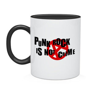 Кружка двухцветная с принтом PUNK ROCK IS NOT A CRIME , керамика | объем — 330 мл, диаметр — 80 мм. Цветная ручка и кайма сверху, в некоторых цветах — вся внутренняя часть | is not a crime | punk | punk rock | rock | анархизм | анархия | знак анархии | панк | панк рок | панк рок это не криминал | рок