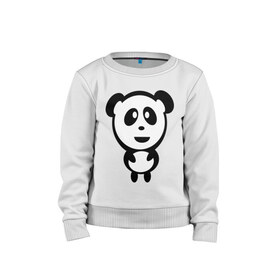 Детский свитшот хлопок с принтом Милая панда , 100% хлопок | круглый вырез горловины, эластичные манжеты, пояс и воротник | Тематика изображения на принте: panda | животное | зверушка | зверь | медведь | медвежонок | мишка | мишутка