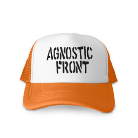 Кепка тракер с сеткой с принтом Agnostic front , трикотажное полотно; задняя часть — сетка | длинный козырек, универсальный размер, пластиковая застежка | hardcore | heavy metal | metal | rock | trash metal | метал | металл | рок | трэш метал | хеви метал