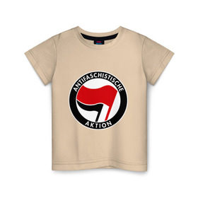 Детская футболка хлопок с принтом Antifa (1) , 100% хлопок | круглый вырез горловины, полуприлегающий силуэт, длина до линии бедер | Тематика изображения на принте: antifa | антифа | антифашизм | антифашистское движение | знак антифа | против фашизма | фашизм