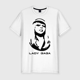 Мужская футболка премиум с принтом Gaga , 92% хлопок, 8% лайкра | приталенный силуэт, круглый вырез ворота, длина до линии бедра, короткий рукав | lady gaga | гага | леди gaga | леди гага | лицо леди gaga | лицо леди гага | образ леди гага