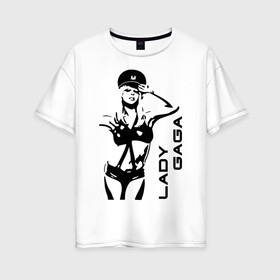 Женская футболка хлопок Oversize с принтом Lady Gaga (1) , 100% хлопок | свободный крой, круглый ворот, спущенный рукав, длина до линии бедер
 | lady gaga | гага | леди gaga | леди гага | лицо леди gaga | лицо леди гага | образ леди гага