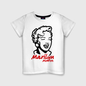 Детская футболка хлопок с принтом Marilyn Monroe (Мэрилин Монро) , 100% хлопок | круглый вырез горловины, полуприлегающий силуэт, длина до линии бедер | Тематика изображения на принте: 
