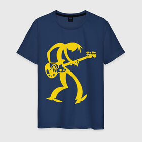 Мужская футболка хлопок с принтом Басист , 100% хлопок | прямой крой, круглый вырез горловины, длина до линии бедер, слегка спущенное плечо. | гитара